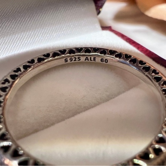 Pandora Sparkle and Hearts CZ Eterity Ring Size 9 - Hard to find! - Picture 7 of 16
